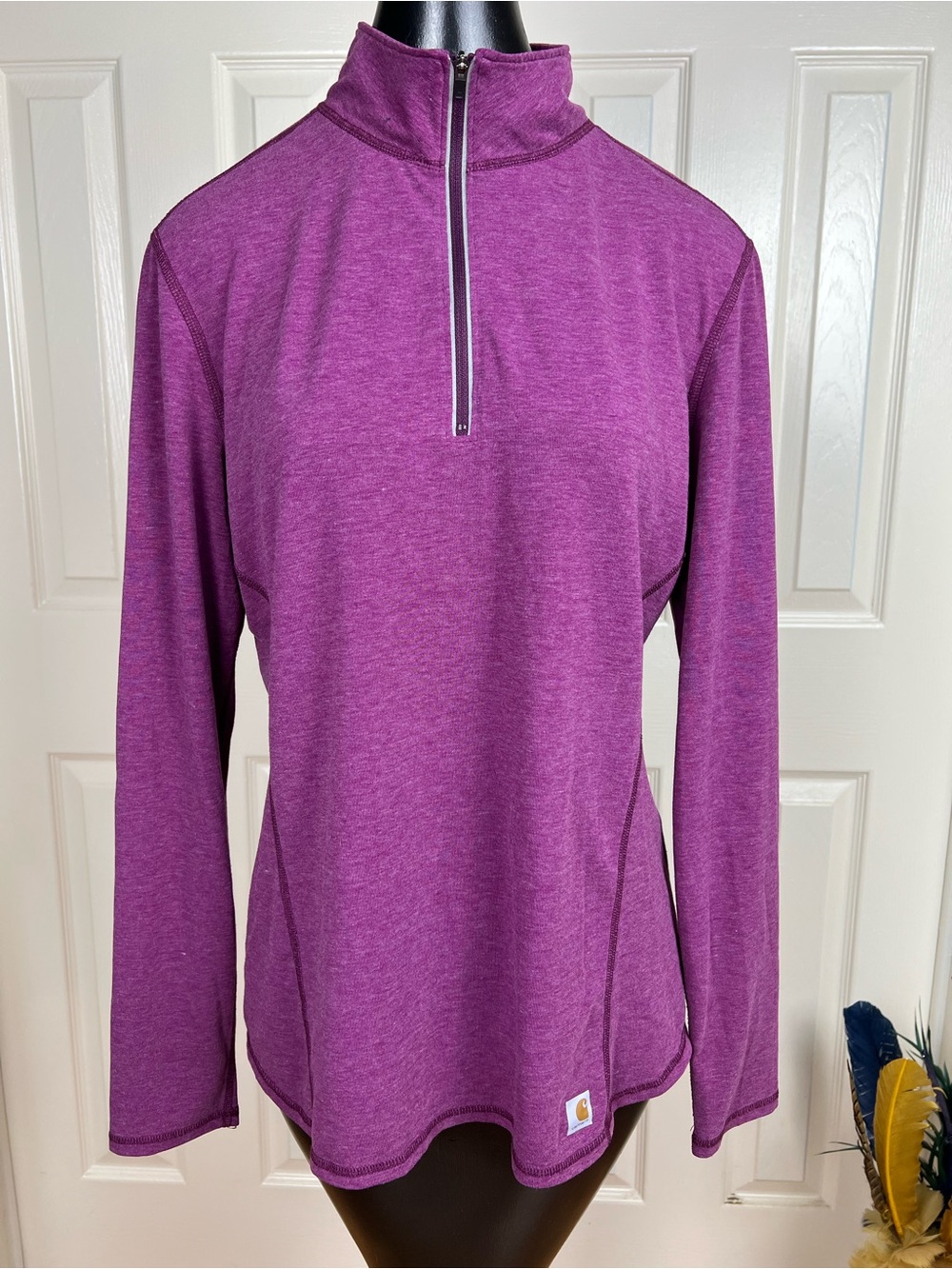 2015 Carhartt Women's Heather Plum Quarter-Zip Pullover size L